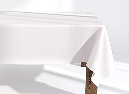 Market-Alley Tischdecke Tischwäsche Pflegeleicht Tischtuch Tischdekoration Tafeltuch Uni einfarbig rechteckig (101 Weiß ; 110cm x 110cm) von Market-Alley