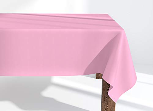 Market-Alley Tischdecke Tischwäsche Pflegeleicht Tischtuch Tischdekoration Tafeltuch Uni einfarbig rechteckig (107 Hellrosa ; 120cm x 120cm) von Market-Alley