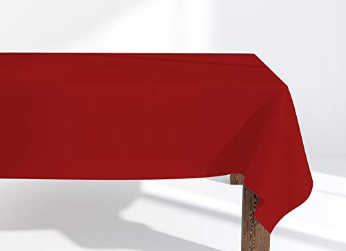 Market-Alley Tischdecke Tischwäsche Pflegeleicht Tischtuch Tischdekoration Tafeltuch Uni einfarbig rechteckig (110 Rot ; 140cm x 280cm) von Market-Alley