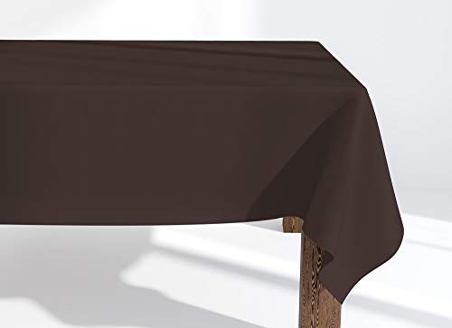 Market-Alley Tischdecke Tischwäsche Pflegeleicht Tischtuch Tischdekoration Tafeltuch Uni einfarbig rechteckig (112 Braun ; 120cm x 220cm) von Market-Alley