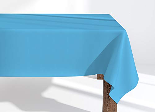 Market-Alley Tischdecke Tischwäsche Pflegeleicht Tischtuch Tischdekoration Tafeltuch Uni einfarbig rechteckig (113 Hellblau ; 110cm x 110cm) von Market-Alley
