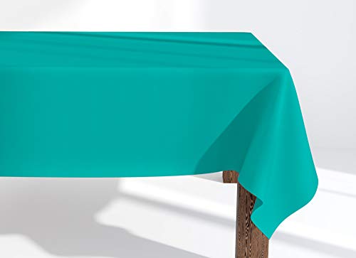 Market-Alley Tischdecke Tischwäsche Pflegeleicht Tischtuch Tischdekoration Tafeltuch Uni einfarbig rechteckig (114 Azurblau ; 100cm x 100cm) von Market-Alley