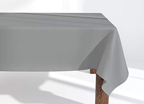 Market-Alley Tischdecke Tischwäsche Pflegeleicht Tischtuch Tischdekoration Tafeltuch Uni einfarbig rechteckig (121 Grau ; 140cm x 200cm) von Market-Alley