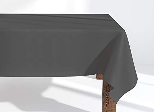 Market-Alley Tischdecke Tischwäsche Pflegeleicht Tischtuch Tischdekoration Tafeltuch Uni einfarbig rechteckig (122 Dunkelgrau ; 130cm x 180cm) von Market-Alley