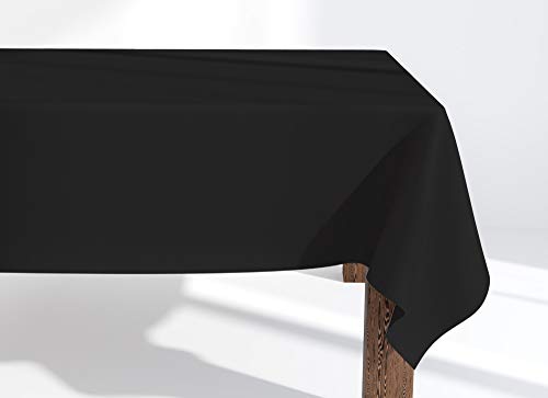 Market-Alley Tischdecke Tischwäsche Pflegeleicht Tischtuch Tischdekoration Tafeltuch Uni einfarbig rechteckig (124 Schwarz ; 100cm x 100cm) von Market-Alley