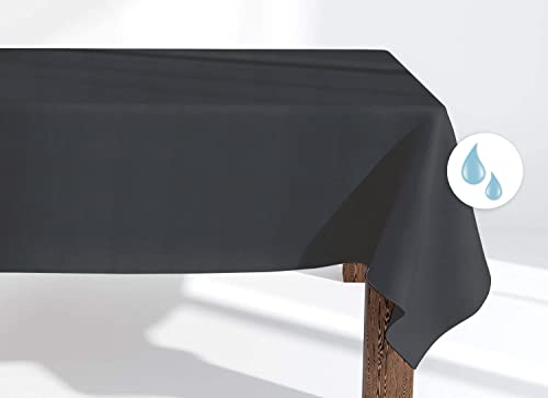 Market-Alley Tischdecke Tischwäsche Pflegeleicht Tischtuch Tischdekoration Tafeltuch Uni einfarbig rechteckig (405 Graphit ; 140cm x 240cm) von Market-Alley