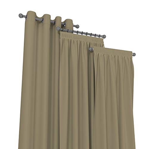 Market-Alley Vorhänge 2er Set Vorhang für Kinderzimmer Schlafzimmer Wohnzimmer Elegant Gardine mit Ösen/Taschenband/Kräuselband (103 Beige ; mit Kräuselband ; 135cm x 215cm) von Market-Alley