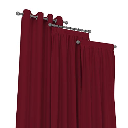 Market-Alley Vorhänge 2er Set Vorhang für Kinderzimmer Schlafzimmer Wohnzimmer Elegant Gardine mit Ösen/Taschenband/Kräuselband (111 Weinrot ; mit Taschenband ; 135cm x 260cm) von Market-Alley