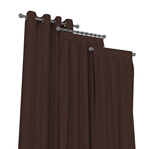 Market-Alley Vorhänge 2er Set Vorhang für Kinderzimmer Schlafzimmer Wohnzimmer Elegant Gardine mit Ösen/Taschenband/Kräuselband (112 Braun ; mit Ösen ; 135cm x 175cm) von Market-Alley