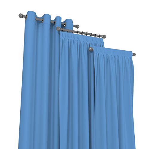 Market-Alley Vorhänge 2er Set Vorhang für Kinderzimmer Schlafzimmer Wohnzimmer Elegant Gardine mit Ösen/Taschenband/Kräuselband (113 Hellblau ; mit Ösen ; 135cm x 215cm) von Market-Alley