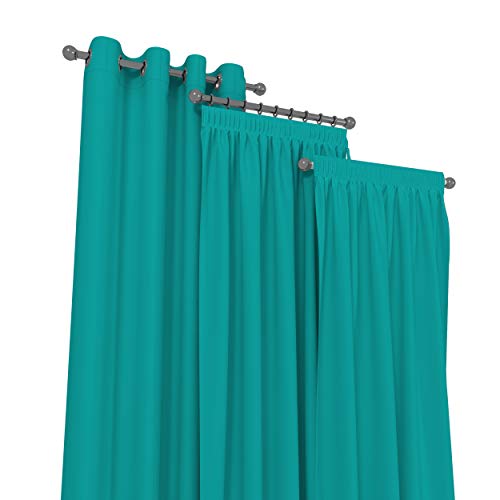 Market-Alley Vorhänge 2er Set Vorhang für Kinderzimmer Schlafzimmer Wohnzimmer Elegant Gardine mit Ösen/Taschenband/Kräuselband (114 Azurblau ; mit Ösen ; 135cm x 240cm) von Market-Alley
