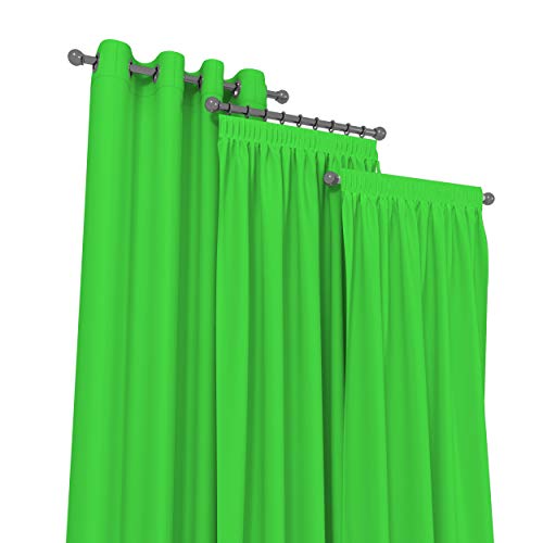 Market-Alley Vorhänge 2er Set Vorhang für Kinderzimmer Schlafzimmer Wohnzimmer Elegant Gardine mit Ösen/Taschenband/Kräuselband (117 Grün ; mit Ösen ; 135cm x 150cm) von Market-Alley