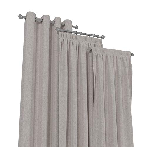 Market-Alley Vorhänge 2er Set Vorhang für Kinderzimmer Schlafzimmer Wohnzimmer Elegant Gardine mit Ösen/Taschenband/Kräuselband (204 Satin Leinen ; mit Ösen ; 140cm x 150cm) von Market-Alley