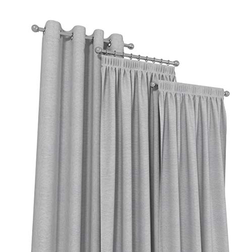 Market-Alley Vorhänge 2er Set Vorhang für Kinderzimmer Schlafzimmer Wohnzimmer Elegant Gardine mit Ösen/Taschenband/Kräuselband (205 Grau ; mit Taschenband ; 140cm x 150cm) von Market-Alley