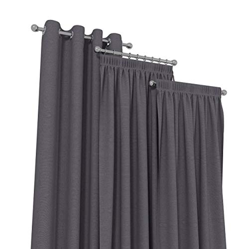 Market-Alley Vorhänge 2er Set Vorhang für Kinderzimmer Schlafzimmer Wohnzimmer Elegant Gardine mit Ösen/Taschenband/Kräuselband (207 Dunkel Gaphit ; mit Ösen ; 140cm x 240cm) von Market-Alley