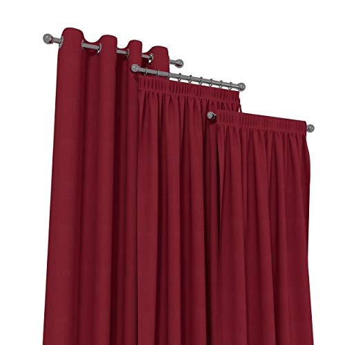 Market-Alley Vorhänge 2er Set Vorhang für Kinderzimmer Schlafzimmer Wohnzimmer Elegant Gardine mit Ösen/Taschenband/Kräuselband (208 Rot ; mit Kräuselband ; 140cm x 260cm) von Market-Alley
