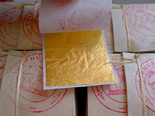 Gold Leaf Sheets 999/1000 Real Gold : 100 Gold Leaf Sheets by Foodkoncept von MarketKingStore