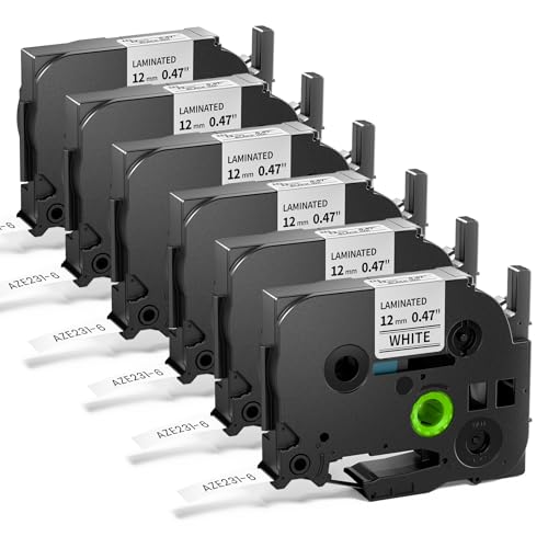 Markurlife 6er Pack Kompatibel mit Brother P-touch Bänder 12mm,Schwarz auf Weiß TZe-231 Tape 12mm 0.47inch für Brother P-Touch PT H107B H100LB H110 D210 E100 D600 1000 Markurlife 6er Pack Kompatibel mit Brother P-touch Bänder 12mm,Schwarz auf Weiß TZe-231 Tape 12mm 0.47inch für Brother P-Touch PT H107B H100LB H110 D210 E100 D600 1000 von Markurlife