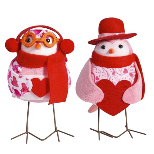 Marooma 2 Stück Valentinstag-Vogel-Ornamente, Valentinstag-Liebesvögel-Dekoration, Rot-rosa Paar-Vogel-Party-Tablett-Dekoration für Figuren, Tisch, Regal, Zuhause, Kaminsims, Kamin Marooma 2 Stück Valentinstag-Vogel-Ornamente, Valentinstag-Liebesvögel-Dekoration, Rot-rosa Paar-Vogel-Party-Tablett-Dekoration für Figuren, Tisch, Regal, Zuhause, Kaminsims, Kamin von Marooma