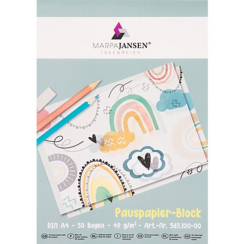 Pauspapier-Block, DIN A4, 50 Blatt von Marpa Jansen