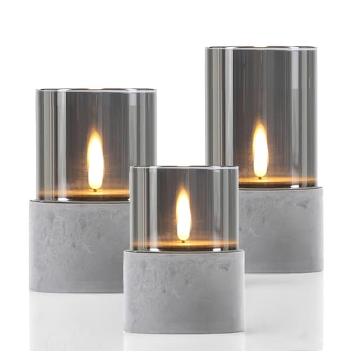 Marrakesch 3er Set LED Kerzen Stumpenkerzen in Zement Grau ? 8cm in 3 Größen | Outdoor Flackernde Led Kerze Batteriebetrieben mit Timerfunktion für Adventskranz Kerzenständer & Weihnachtsdeko Marrakesch 3er Set LED Kerzen Stumpenkerzen in Zement Grau ? 8cm in 3 Größen | Outdoor Flackernde Led Kerze Batteriebetrieben mit Timerfunktion für Adventskranz Kerzenständer & Weihnachtsdeko von Marrakesch Orient & Mediterran Interior