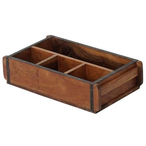 Marrakesch Vintage Deko Aufbewahrungsbox Organizer mit 4 Fächer 42cm | Sortierbox Unikat -2- aus Altholz für Stifte & Schminke auf Schreibtisch & Schminktisch | Antike Ziegelform als Ordnungsboxen Marrakesch Vintage Deko Aufbewahrungsbox Organizer mit 4 Fächer 42cm | Sortierbox Unikat -2- aus Altholz für Stifte & Schminke auf Schreibtisch & Schminktisch | Antike Ziegelform als Ordnungsboxen von Marrakesch Orient & Mediterran Interior