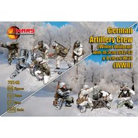 German Artillery Crew (winter uniform) with 10,5cm LG42/43 & 8cm s.G.W.34  WWII von Mars Figures