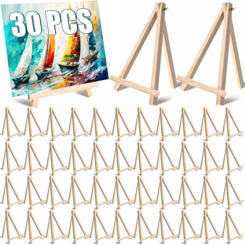 Marspark 30 Stück 22,9 cm große Holzstaffeleien, Großpackung, kleine Staffelei Ständer zum Malen von Leinwänden, Mini-Tischständer, Stativ, Tischplatte, tragbare Leinwand, Foto, Bild, Schilderhalter Marspark 30 Stück 22,9 cm große Holzstaffeleien, Großpackung, kleine Staffelei Ständer zum Malen von Leinwänden, Mini-Tischständer, Stativ, Tischplatte, tragbare Leinwand, Foto, Bild, Schilderhalter von Marspark