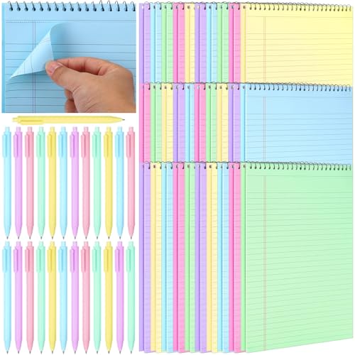 Marspark 50 Pcs 8.5 x 11 Legal Pad Stop Bound Spiral Notebook and Retractable Ballpoint Pen, Pastel College Ruled Notepad Pens Sets Tear Line for Easy Removal Spiral Note Pad for Office School Marspark 50 Pcs 8.5 x 11 Legal Pad Stop Bound Spiral Notebook and Retractable Ballpoint Pen, Pastel College Ruled Notepad Pens Sets Tear Line for Easy Removal Spiral Note Pad for Office School von Marspark