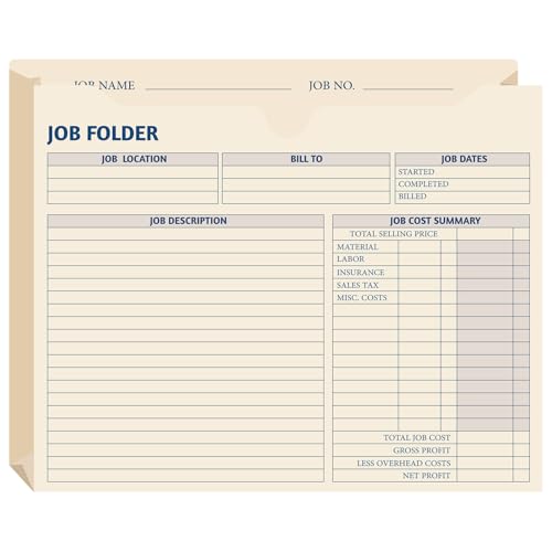 Marspark 50 Stück Job-Ordner für Projekte, 5,1 cm, Fächermappen, Manila-Aktenmappen, 25,4 x 30,5 cm, Projektmappen mit Vordruck für Jobverfolgung, Management-Mappen-Design für Bürostudentenbedarf Marspark 50 Stück Job-Ordner für Projekte, 5,1 cm, Fächermappen, Manila-Aktenmappen, 25,4 x 30,5 cm, Projektmappen mit Vordruck für Jobverfolgung, Management-Mappen-Design für Bürostudentenbedarf von Marspark