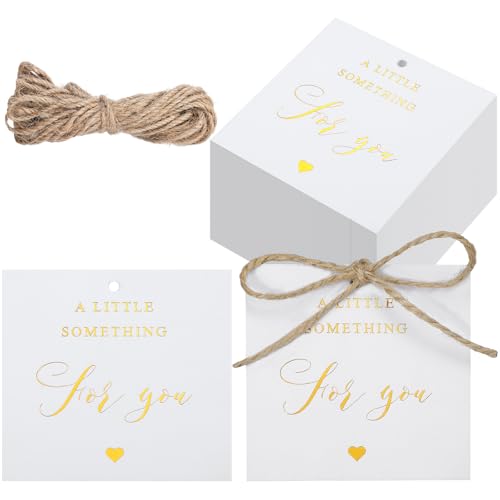 Marspark Geschenkanhänger mit Aufschrift "A Little Something for You", mit goldfarbener Folie, vorgestanztes Loch, zum Aufhängen für Babypartys, Hochzeiten, Leckerlibeutel, Geburtstage, Partygeschenke Marspark Geschenkanhänger mit Aufschrift "A Little Something for You", mit goldfarbener Folie, vorgestanztes Loch, zum Aufhängen für Babypartys, Hochzeiten, Leckerlibeutel, Geburtstage, Partygeschenke von Marspark