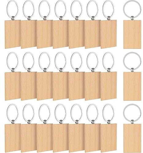 Marsred Holz Schlüsselanhänger Blanko DIY - 24 Stück, 3,2 cm x 5,2cm - Rohlinge zum Bemalen & Gravieren - Für Basteln, Geschenke, Schlüsselbund, Dekoration Marsred Holz Schlüsselanhänger Blanko DIY - 24 Stück, 3,2 cm x 5,2cm - Rohlinge zum Bemalen & Gravieren - Für Basteln, Geschenke, Schlüsselbund, Dekoration von Marsred