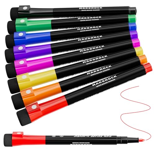 Marsrock Trocken abwischbare Marker, feine Spitze, bunt, geruchsarm, magnetische Whiteboard-Marker mit Radiergummi, 6 Magnete, 10 Reißzwecken und einem Whiteboard-Radierer für Kinder, Schulbedarf, Marsrock Trocken abwischbare Marker, feine Spitze, bunt, geruchsarm, magnetische Whiteboard-Marker mit Radiergummi, 6 Magnete, 10 Reißzwecken und einem Whiteboard-Radierer für Kinder, Schulbedarf, von Marsrock