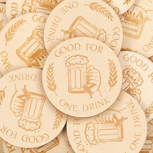 Marsui 100 Stück Holz-Getränke-Spielsteine für Hochzeit, personalisierte Getränkekarten, Poker-Chips für Gäste, Hochzeit, Gastgeschenke, Getränke, Geburtstagsfeiern, Bar, Tischdekoration, Zubehör Marsui 100 Stück Holz-Getränke-Spielsteine für Hochzeit, personalisierte Getränkekarten, Poker-Chips für Gäste, Hochzeit, Gastgeschenke, Getränke, Geburtstagsfeiern, Bar, Tischdekoration, Zubehör von Marsui