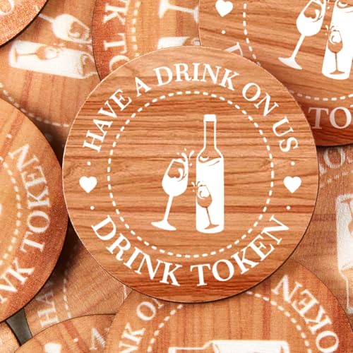 Marsui 100 Stück hölzerne Getränke-Spielsteine für Hochzeit, personalisierbare Prost, Deink Tickets für Gäste, Hochzeit, Gastgeschenke, Getränke, Geburtstagsfeiern, Bar, Tischdekoration, Zubehör Marsui 100 Stück hölzerne Getränke-Spielsteine für Hochzeit, personalisierbare Prost, Deink Tickets für Gäste, Hochzeit, Gastgeschenke, Getränke, Geburtstagsfeiern, Bar, Tischdekoration, Zubehör von Marsui