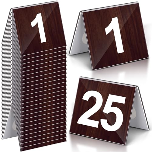 Marsui Holz-Tischnummern 1–25, doppelseitig, für Restaurants, Tischnummern, Zeltkarten für Party, Bankette, Hochzeitsempfang, Brautparty, Dekorationen, Bankette, Beweismarker, Zubehör Marsui Holz-Tischnummern 1–25, doppelseitig, für Restaurants, Tischnummern, Zeltkarten für Party, Bankette, Hochzeitsempfang, Brautparty, Dekorationen, Bankette, Beweismarker, Zubehör von Marsui