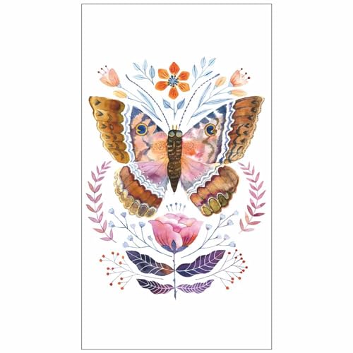 Gästeservietten Schmetterling und Rose, 30 ct, 2 Packungen mit je 15 ct, Gästehandtuch-Servietten, Herzogin-Design von Künstler: Sally-Ann Langley von Martha's Goat