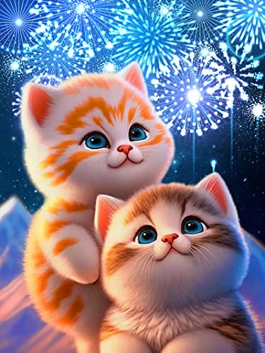 5D Diamond Painting Katze, DIY Katze Diamant malerei Kits, Diamond Painting Bilder für Kinder Erwachsene Home Wand Decor (30x40cm) von Martin Kench