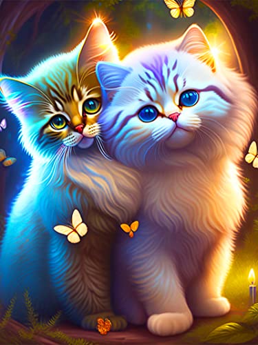 DIY 5D Diamond Painting Katze, Diamant Painting Bilder Tier Full Malen Nach Zahlen Erwachsene Kinder Diamant Stickerei Malerei Kits Arts Craft Für Home Wand-Decor (30 * 40cm) von Martin Kench