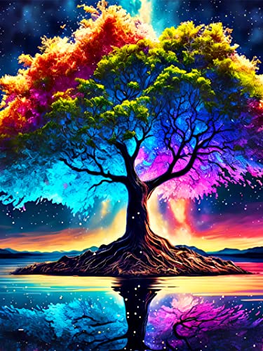 DIY Diamond Painting Bunter Baum 5D Diamant Painting Bilder Erwachsene Full Diamant Bilder Wall Room Home Decoration (40 * 50cm) von Martin Kench