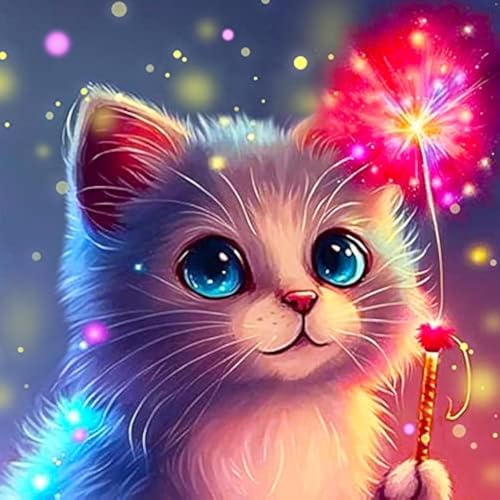 Diamond Painting Bilder Katze Full Drill DIY Handmade Resin Rhinestone Mosaic Gift for Home Decoration with Pasting Tools Kit (30 * 30cm) von Martin Kench