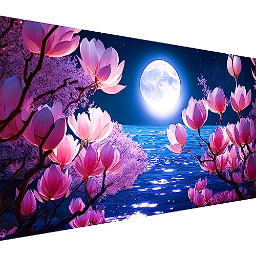 Martin Kench DIY 5D Diamond Painting Bilder, Mondschein Nacht Vollmond Diamant Painting Kit, Strass Kristall Kit Schlafzimmer Wohnzimmer Wanddekoration (100 * 40cm) von Martin Kench