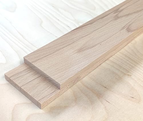 2 Leisten 60mm breit, Schlagleisten Kernbuche massiv. Holzleisten Kanthölzer Holzriegel. 12mm stark. (25cm lang) von Martin Weddeling