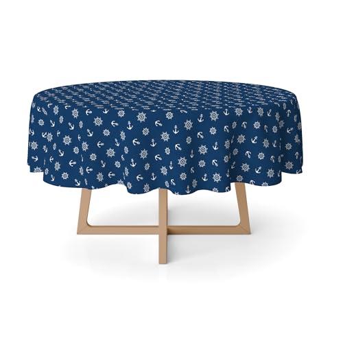 Martina Home Harzbeschichtete Tischdecke Anker, rund, 140 cm, Blau Martina Home Harzbeschichtete Tischdecke Anker, rund, 140 cm, Blau von Martina Home
