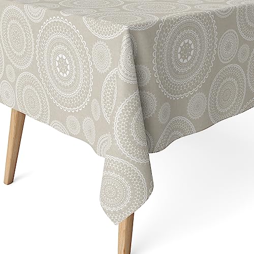 Martina Home Harzbeschichtete Tischdecke Mandala, rund, 140 cm, Beige von Martina Home