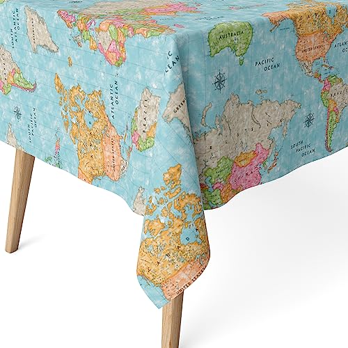 Martina Home Harzbeschichtete Tischdecke Weltkarte, 260 x 140 cm, Blau Martina Home Harzbeschichtete Tischdecke Weltkarte, 260 x 140 cm, Blau von Martina Home