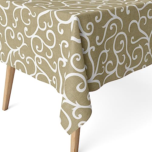 Martina Home Harzbeschichtete Tischdecke Loiret, 140 x 140 cm, Senffarben von Martina Home