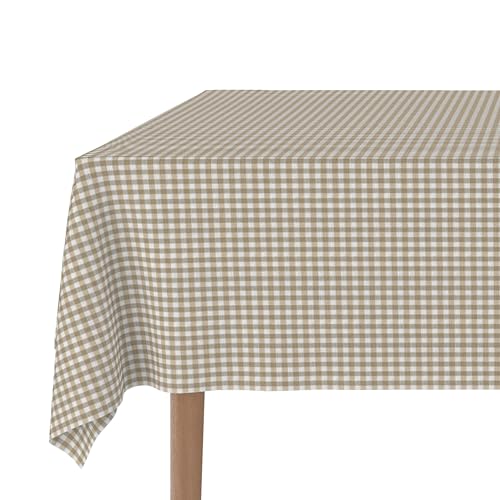 Martina Home Tischdecke mit Teflonbeschichtung Petit Vichy, 240 x 140 cm, Taupe von Martina Home