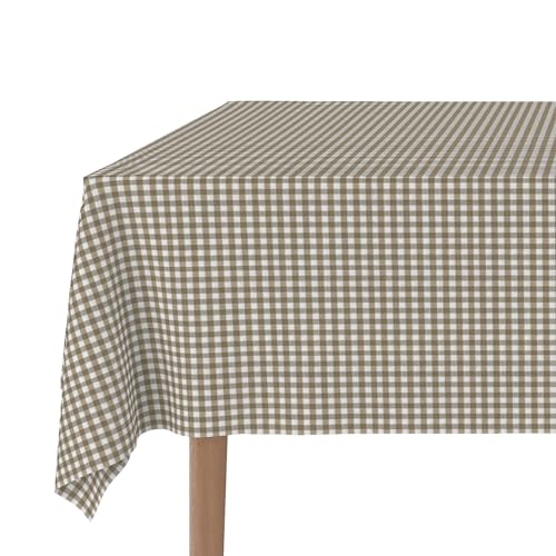 Martina Home Tischdecke mit Teflonbeschichtung Petit Vichy, 200 x 140 cm, Lederfarben von Martina Home
