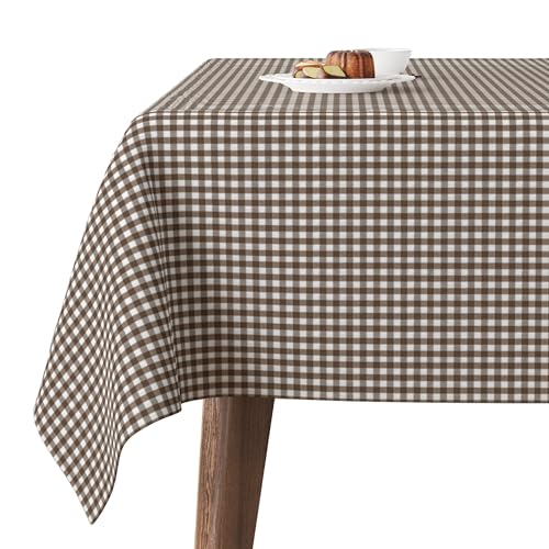 Martina Home Tischdecke mit Teflonbeschichtung Petit Vichy, 220 x 140 cm, Braun von Martina Home